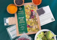 Simply Masala pre-measured spices and recipe package for easy cooking of Indian food