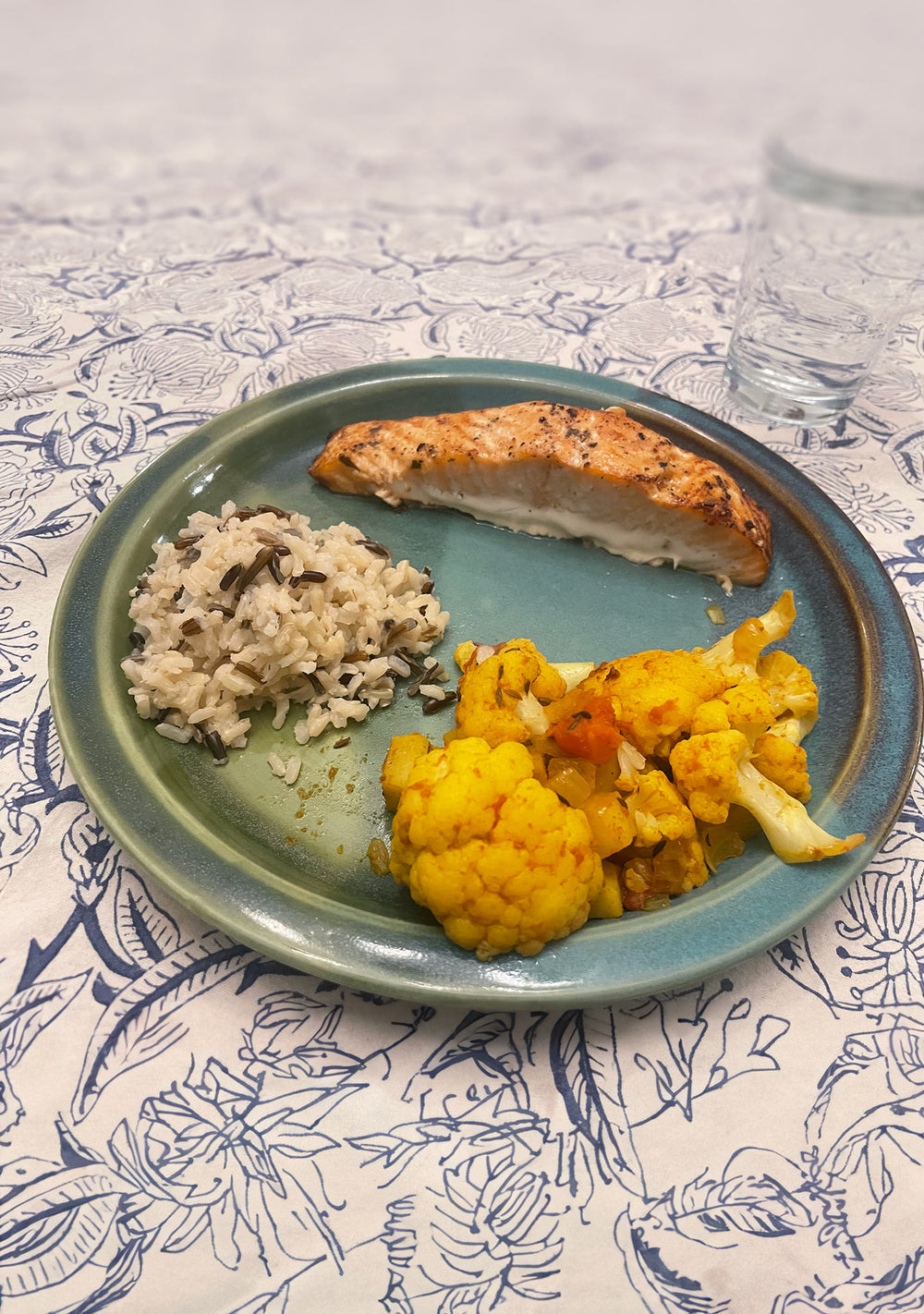 Steve prepared Simply Masala Aloo Gobi, Fragrant Cauliflower Potato with Fish