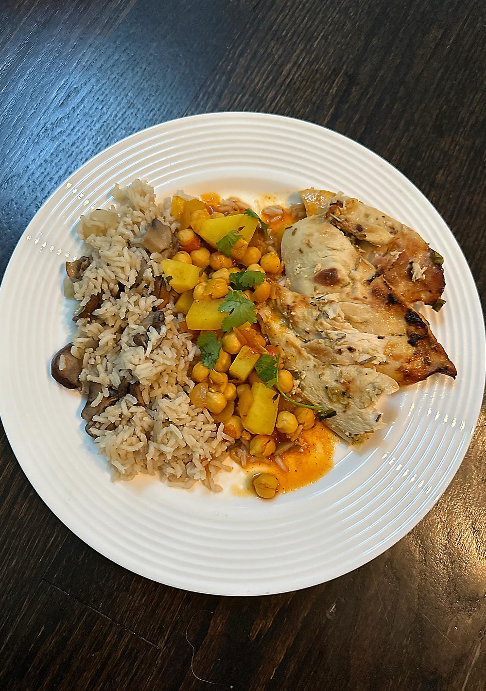 Sarah paired Simply Masala Chana Masala, Chickpeas in gravy with Grilled Chicken